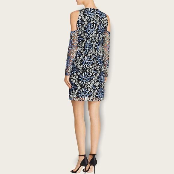 Sam Edelman NWT Cold Shoulder Embroidered Mesh Dress size 6 - Picture 2 of 13
